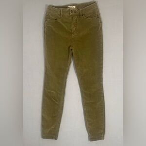 Free People Pants Size 25 Corduroy Stretch Fabric Skinny Ankle Mid Rise Ladies